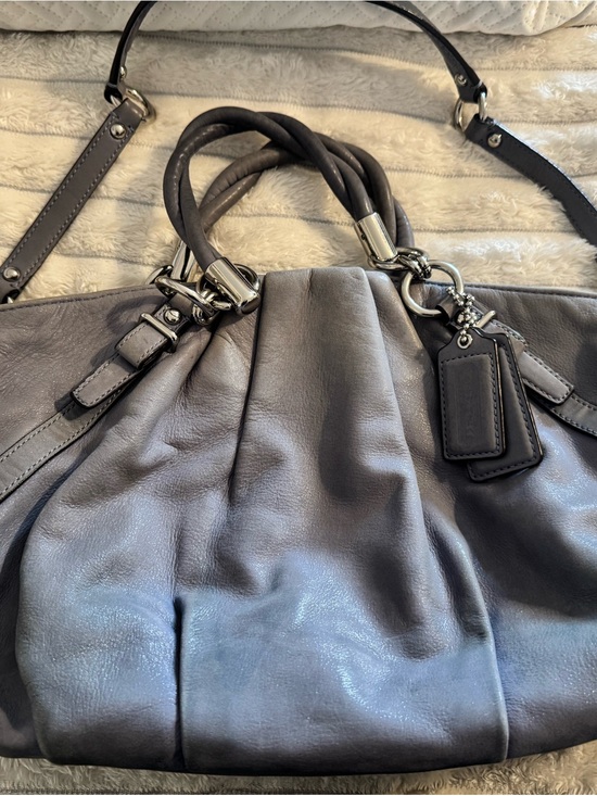 Coach Handbags - Coach Gray Leather Shoulder Bag with Double Handles
